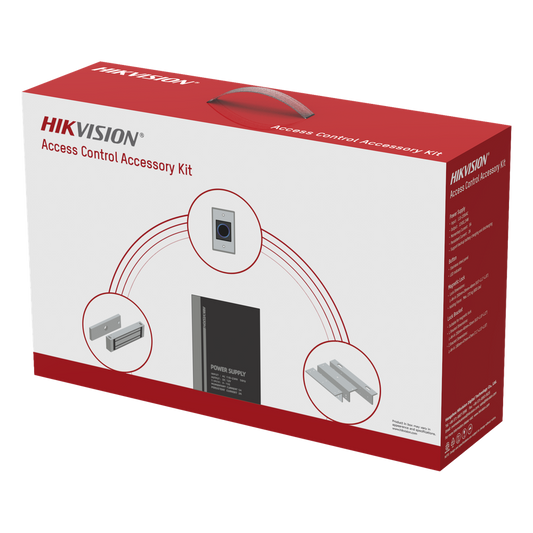 Kit HIKVISION para para Control de Acceso / Fuente 12 Vcd 2 A + Botón de Salida + Chapa Magnética 600 Lbs / Para Instalación de Control de Acceso
