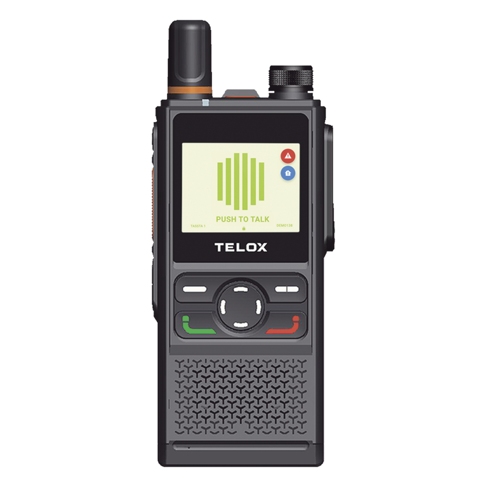 Radio PoC 4G LTE TELOX TE320 / Audio 3W con Cancelación de Ruido / IP67 Resistente a Agua y Polvo / Batería 4000 mAh (48 hrs) / Doble SIM LTE Global