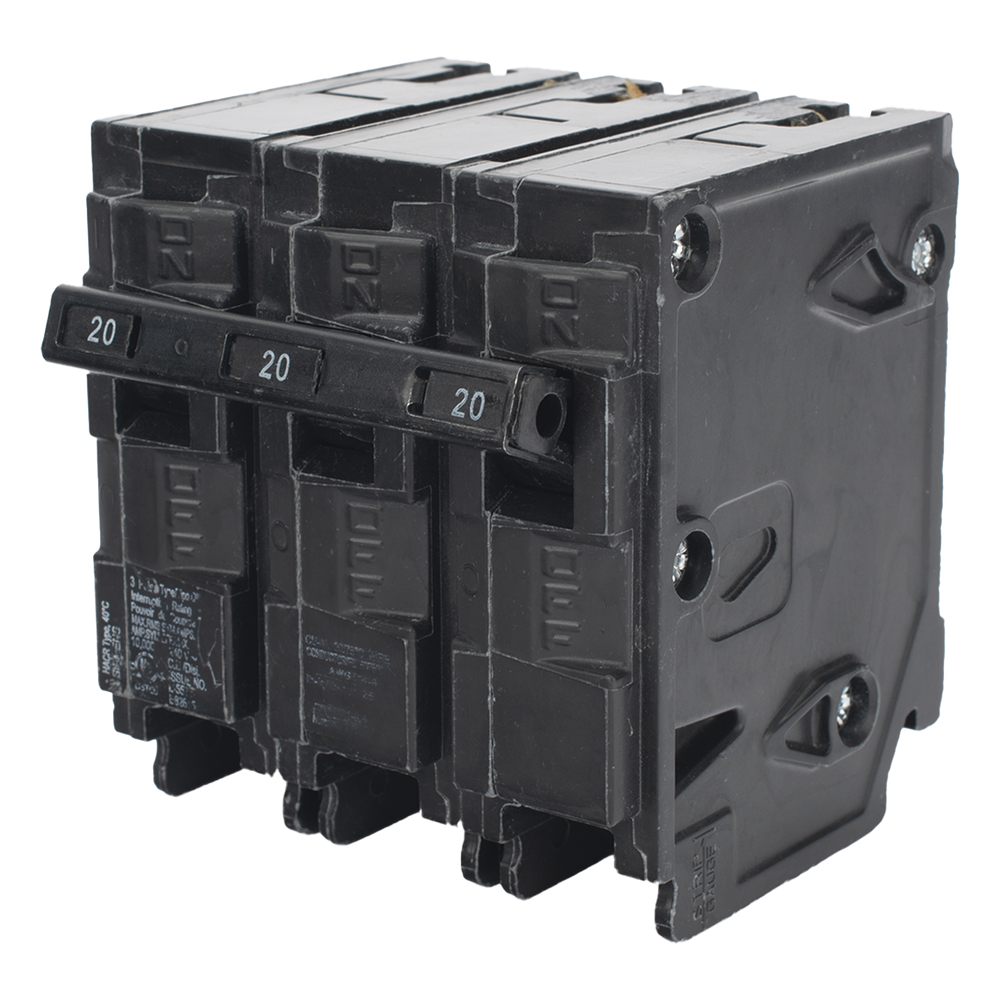 Interruptor automático enchufable tipo QP 3 polos, 20 amp