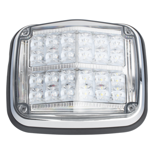 Luz de advertencia de 8 X 6", Color Rojo / Claro, SAE, IP67, Ideal para Ambulancias