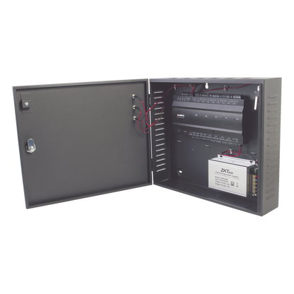 Controlador de Acceso 4 Puertas / 3,000 Huellas 30,000 Tarjetas / TCP/IP / Gabinete Metálico y Fuente 12V 5A
