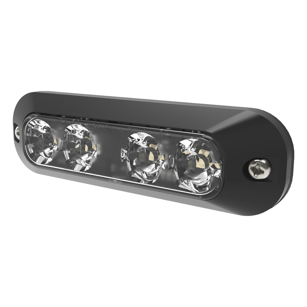 Luz Auxiliar de 4 LED, Rojo/Claro, Lente Transparente