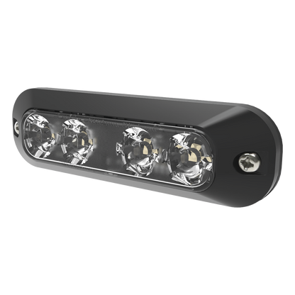 Luz Auxiliar de 4 LED, Rojo/Claro, Lente Transparente