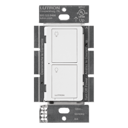 Interruptor de pared inteligente on/off Caseta Wireless, voltaje dual 120/277 V, 5 A en LED, sin cable neutro, compatible con controles Pico y Smart