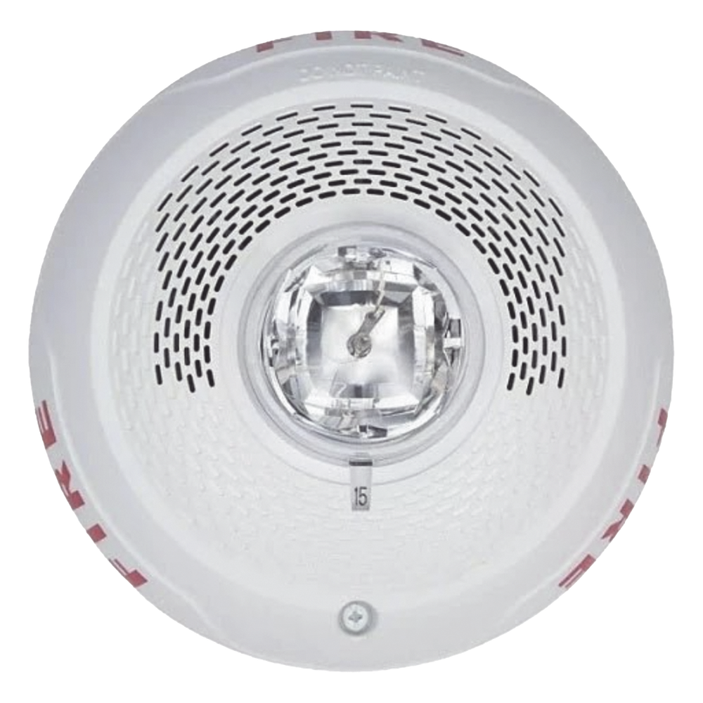 Bocina con Lámpara Estroboscópica, Montaje en Techo, Color Blanco, Nuevo Diseño Moderno y Elegante y Menor Consumo de Corriente