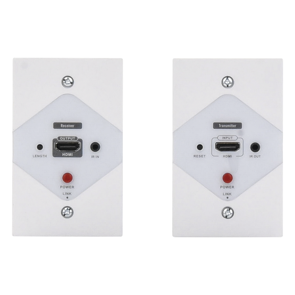 Kit Extensor HDMI en PLACAS DE PARED para distancias de 40 metros / Resolución 1080P @ 60 Hz / Cat 6/6A/ 7 / HDR/ Cero Latencia / Soporta Control