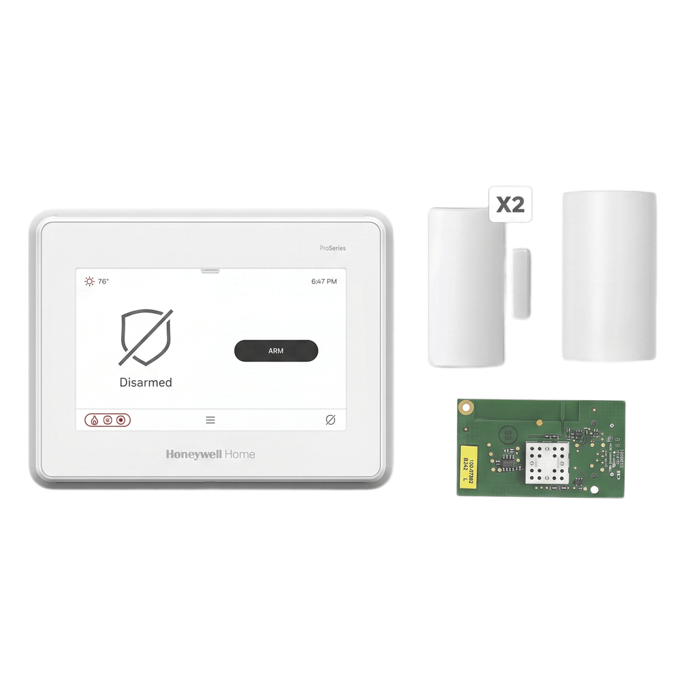 Kit de alarma con panel de pantalla táctil de 7 pulgadas, módulo WiFi y Z-Wave, sensor de movimiento PIR y 2 contactos magnéticos para puertas y