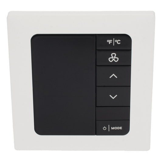 INNCOM e7 EMS / Termostato de Gestión Energética / 100-277 VAC / FCU 2 y 4 Tubos / BACnet MS/TP y Wi-Fi / Sensor PIR / Blanco Hielo