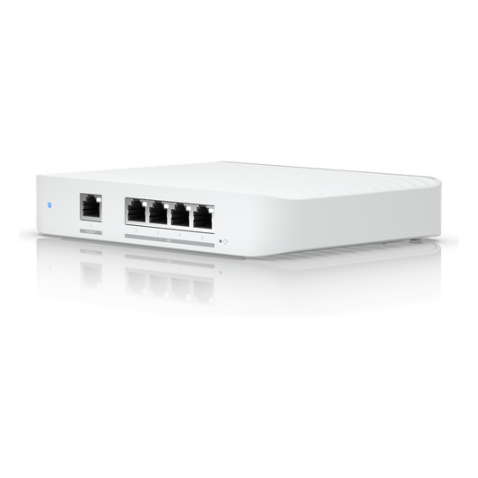 USW Flex XG Switch Capa 2, Compacto de 4 Puertos 10GbE, Puede ser Alimentado por un Puerto GbE PoE+ o con un Adaptador 5 Vcc USB-C