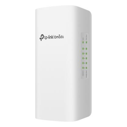 Switch PoE Omada Para Exterior / 1 Puerto PoE++ IN 802.3 af/at/bt / 4 Puertos PoE+ OUT Gigabit / Adminstración Centralizada Omada