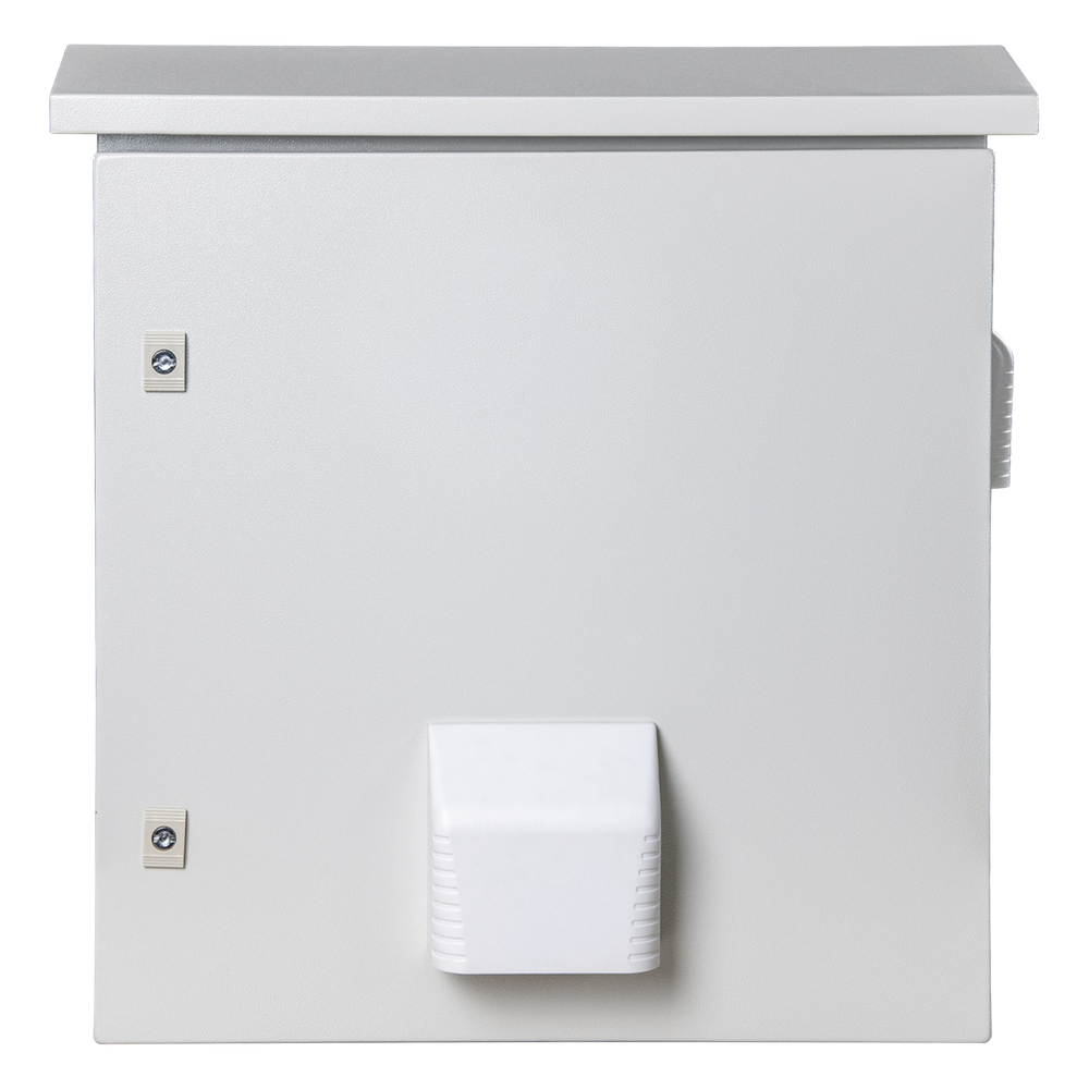 Gabinete Ventilado de Acero IP55 Uso en Exterior (593 x 609 x 399 mm) con Placa Trasera Interior Metálica y Compuerta Inferior Atornillable. Incluye