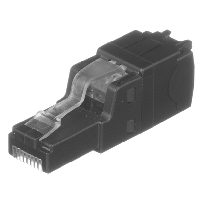 Plug RJ45 UTP, Instalación Recta, Terminación en Campo Certificable, Compatible con Cat5e, Cat6 y Cat6A, Color Negro