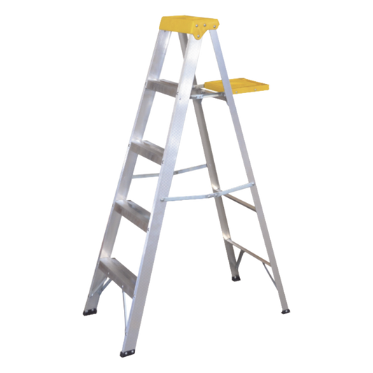 Escalera de Aluminio Tipo Tijera, 5 Peldaños de 1.83 metros.