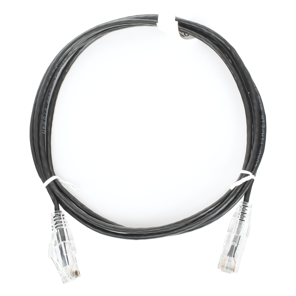 Cable de Parcheo Slim UTP Cat6 - 1.5 Metros (4.92 Pies) Negro Diámetro Reducido (28 AWG)