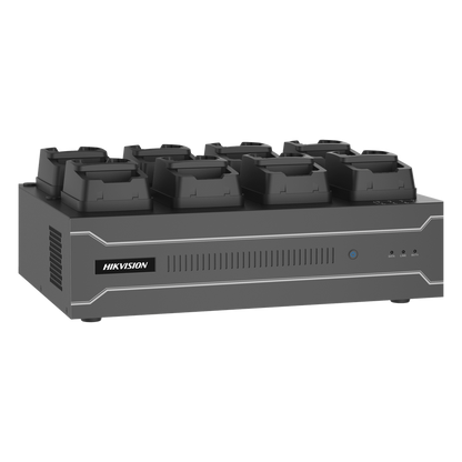 Dock Station de Escritorio con 8 Estaciones de Carga para Body Cams / Doble Interfaz de Red / 4 Bahías de HDD / Carga y Respaldo Automático