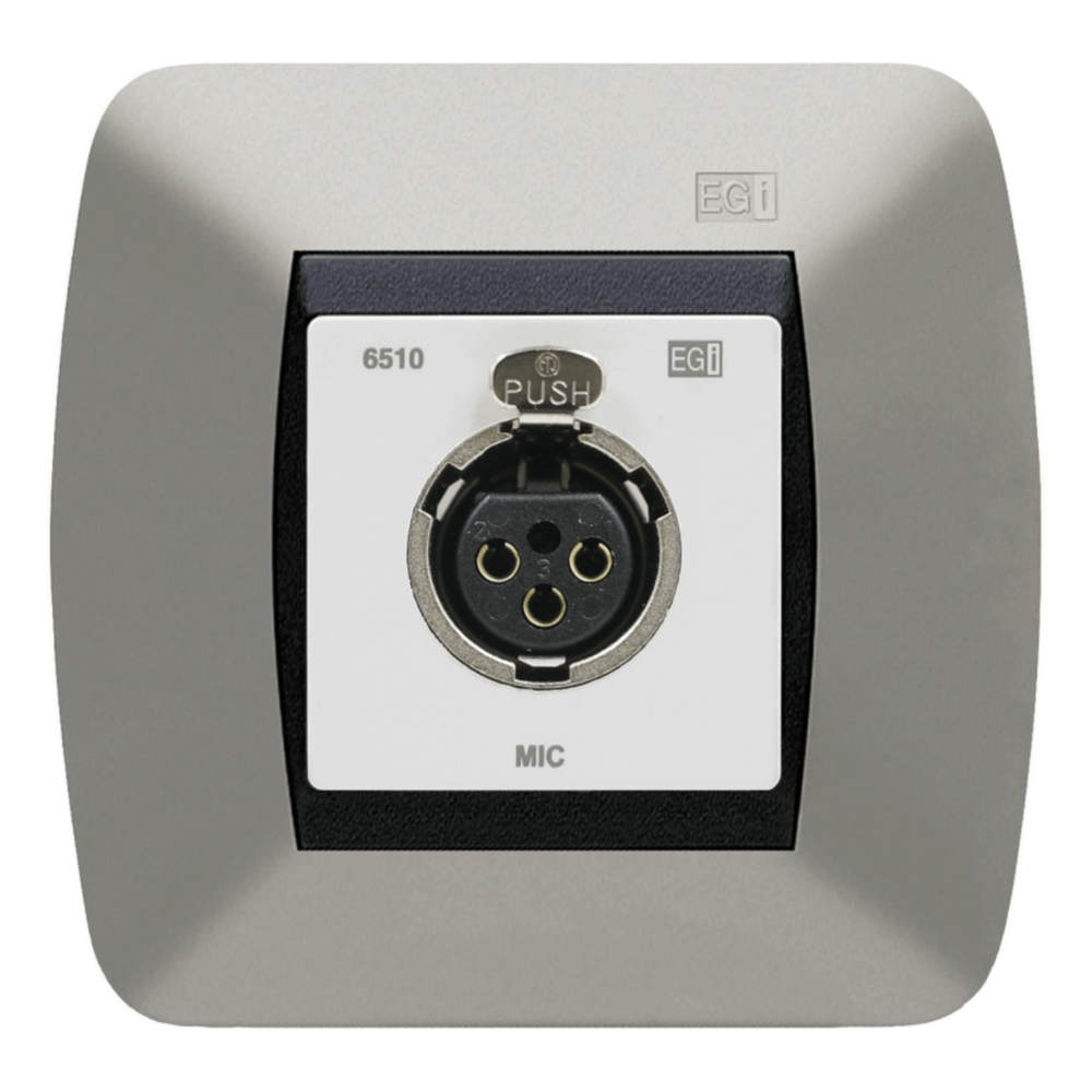 Conexión caja 60 mm. xlr hembra de pared. blanco.