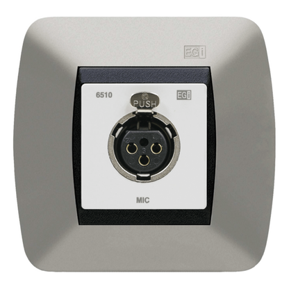 Conexión caja 60 mm. xlr hembra de pared. blanco.