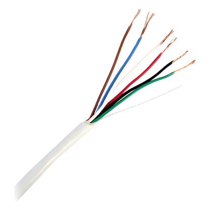 Bobina de 305 Metros (1000 Pies) / 6 x 22 AWG / Cable de Cobre / Tipo CMR / Para Interior / Para Aplicaciones de Control de Accesos / Alarmas de
