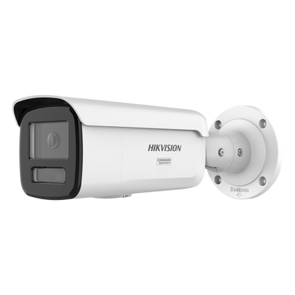 [Dual Light + ColorVu 3.0 + HikAI] Bala IP 6 Megapixel / Lente 4 mm / 60 mts IR + Luz Blanca / Exterior IP67 / WDR 130 dB / ACUSENSE 3.0 / Metal