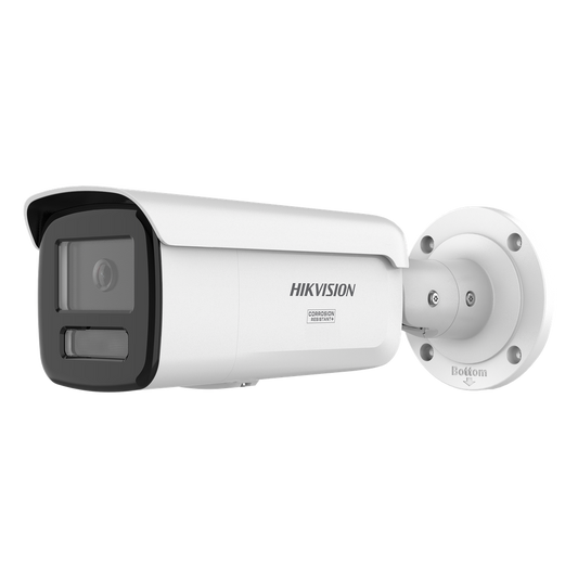 [Dual Light + ColorVu 3.0 + HikAI] Bala IP 6 Megapixel / Lente 4 mm / 60 mts IR + Luz Blanca / Exterior IP67 / WDR 130 dB / ACUSENSE 3.0 / Metal
