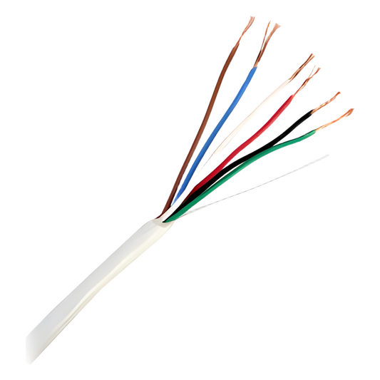 Bobina de 305 Metros (1000 Pies) / 6 x 22 AWG / Cable de Cobre / Tipo CMR / Para Interior / Para Aplicaciones de Control de Accesos / Alarmas de