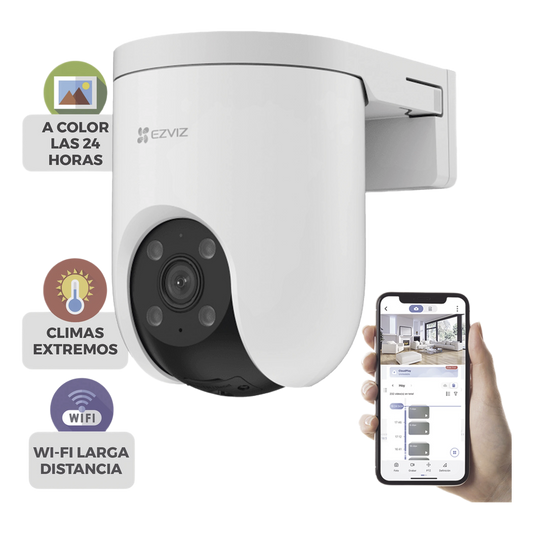 Cámara PT / Resolución 5 Megapixel (3K) / Audio de Dos Vías / Visión Nocturna en Color / AI Detección de Humanos y Vehículos / Defensa Activa con