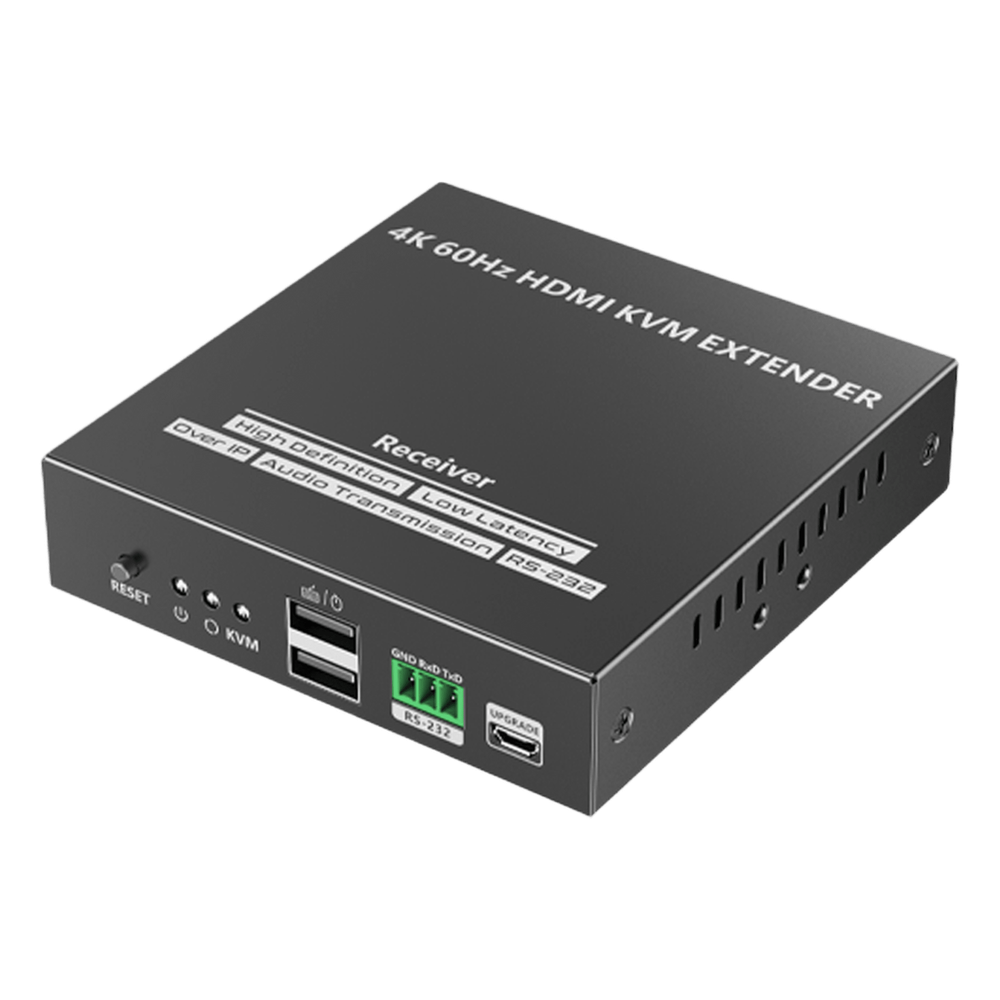 Receptor Compatible para Kit TT582-KVM |4K @60Hz | Cat 6, 6a y 7 | hasta 150 metros | Transmite el Video y Controla tu DVR vía USB a distancia
