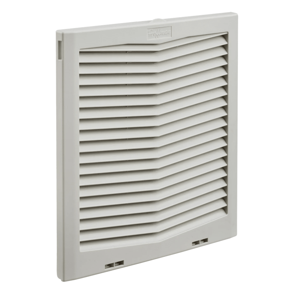 Rejilla de Escape para Ventilador con Filtro HG / Protección IP54 / Compatible con Ventiladores HF13 de 13 in (325 mm) / De Plástico / Color Gris
