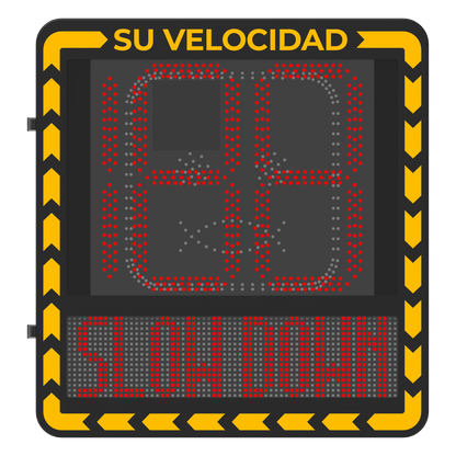Radar Medidor de Velocidad / Pantalla LED / Detección en Tiempo Real / Rango de Detección de 100 Mts / Hasta 32 Objetivos Detectados / IP66 / Ethernet