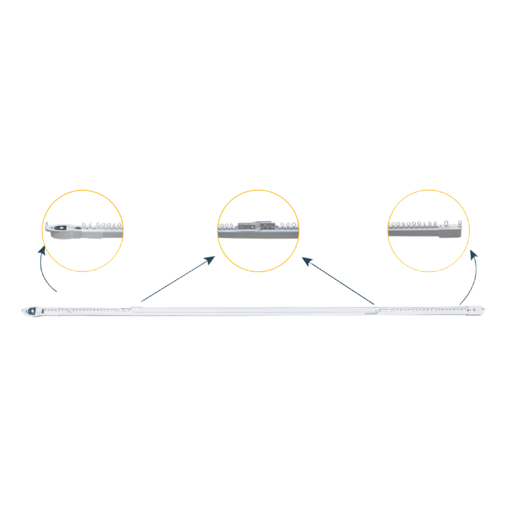 Riel Ajustable Cortinas Motorizadas / 2.3-4 m Ajustable / 20 Kg Capacidad / Movelite WF + Elatio Compatible / Instalación Techo / DIY / Smart Home