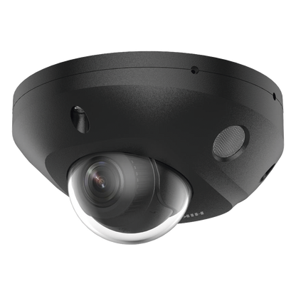 [Dual Light + 2 Micrófonos Integrados] Mini Domo IP 4 Megapixel / Color Negro / Lente 2.8 mm / 30 mts Luz Blanca + 30 mts IR / ACUSENSE / Exterior