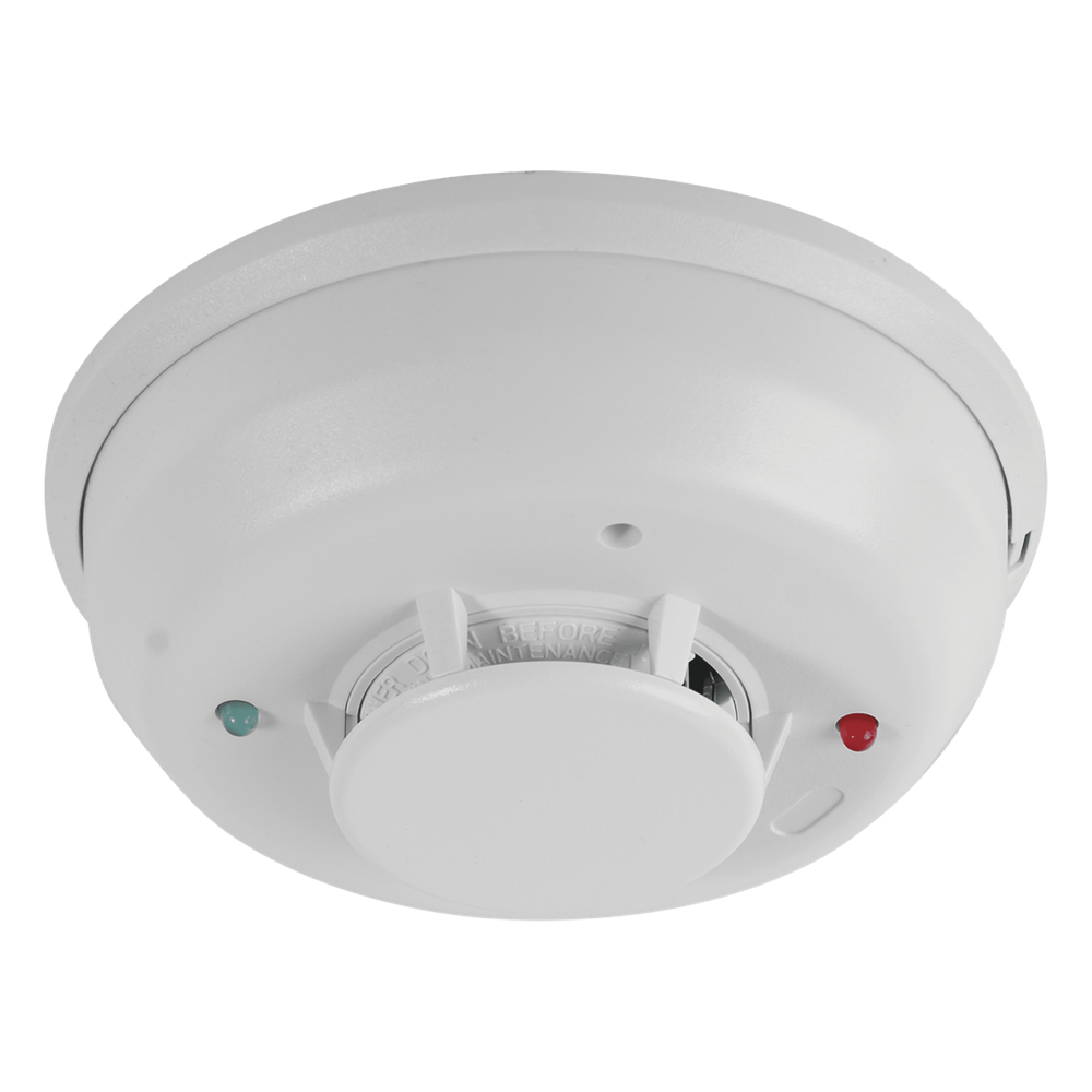 Detector de humo fotoeléctrico de 4 hilos con sensor térmico aislado, sirena y relevador, serie i3