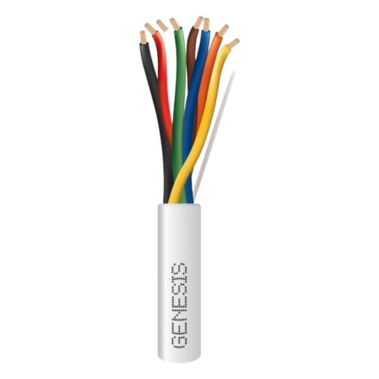 Carrete de 305 Metros (1000 Pies) / Cable de Cobre / 8x18 AWG / Plenum / Para Interior / Color Blanco / Para Aplicaciones de Alarmas de