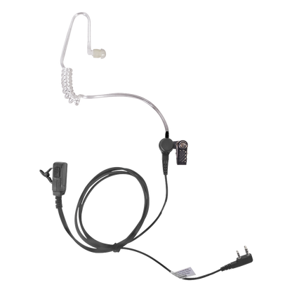 Micrófono - audífono de tubo acústico transparente de grado médico con conector de dos pines para KENWOOD Y TXPRO