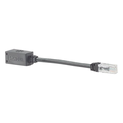 Adaptador Para Desconexión Accidental Segura, Jack a Plug Categoría 6A, UTP, CM, 20.3 cm (7.99 pulgadas) de Longitud, Color Negro