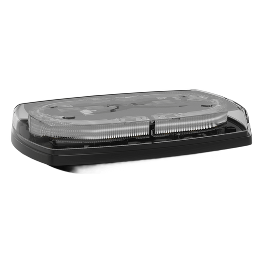 Mini torreta de 48 LED 10 Pulgadas, Ambar/Claro, Lente Transparente, Montaje Con Iman Y Conexion Para Encendedor De Vehiculo