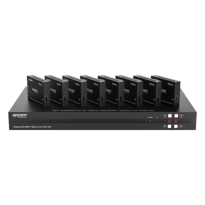 Matriz HDMI 8x8 | 4K@60Hz 4:4:4 | 8 Salidas HDMI + 8 CAT | Extensión hasta 70 m | Audio HD | Control IR/LAN/RS-232/Web GUI