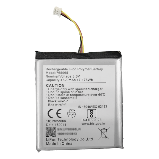 Batería de Respaldo para Panel de Alarma Hikvision / 4520 mAh / Compatible con Paneles AX PRO - AX HUB - Hibrido Versión 1 (DS-PHA64-W4P) y Repetidor