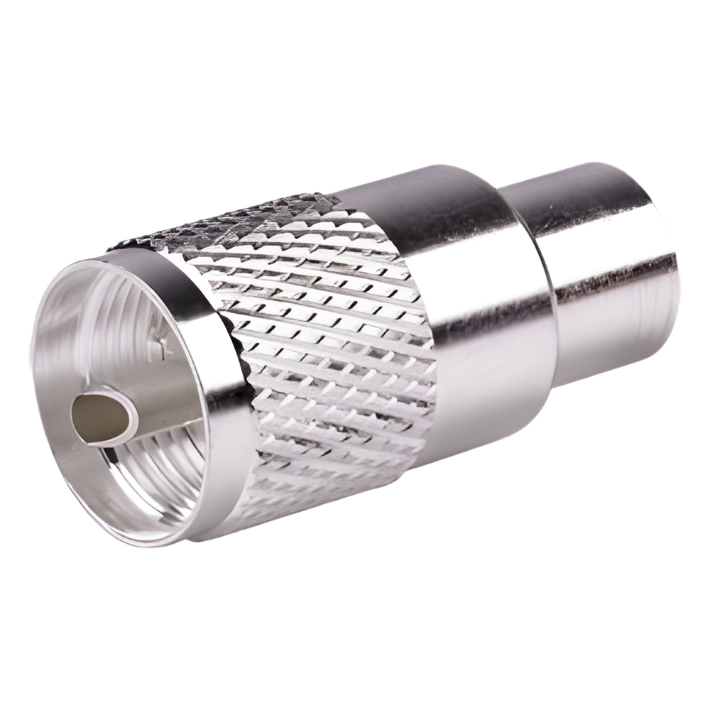 Conector UHF Macho (PL-259) para cables LP-400, RG-8/U, RG-8U-SYS, 8237, 8267, 8268, 9913, CTN-400, 7810, 8214, 7810A, RFLASH-1113, LMR-400, Plata