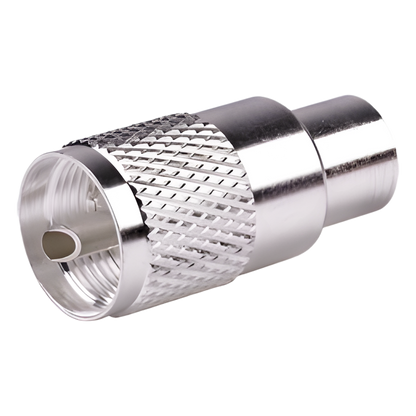 Conector UHF Macho (PL-259) para cables LP-400, RG-8/U, RG-8U-SYS, 8237, 8267, 8268, 9913, CTN-400, 7810, 8214, 7810A, RFLASH-1113, LMR-400, Plata