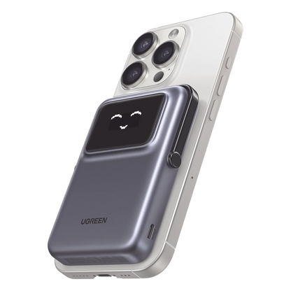 Power Bank Serie UNO Inalambrico | 10000mAh | 7.5W/20W | Con Emojis de Estado | Carga Rápida USB-C Bidireccional | Pantalla TFT Inteligente | Con