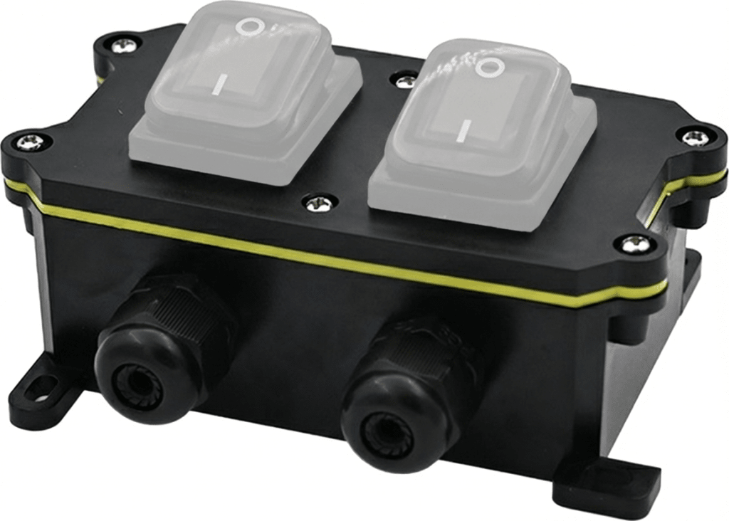 Caja de Plástico ABS/PA66 para Interruptores AccessPRO / Compatible con los Interruptores APB-0 Series / IP65 / 4 Puertos de Conexión