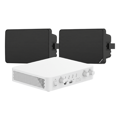 Kit de Audio | 70/100V | 2 Altavoces de pared | Bluetooth | Color Negro | Hik-Connect