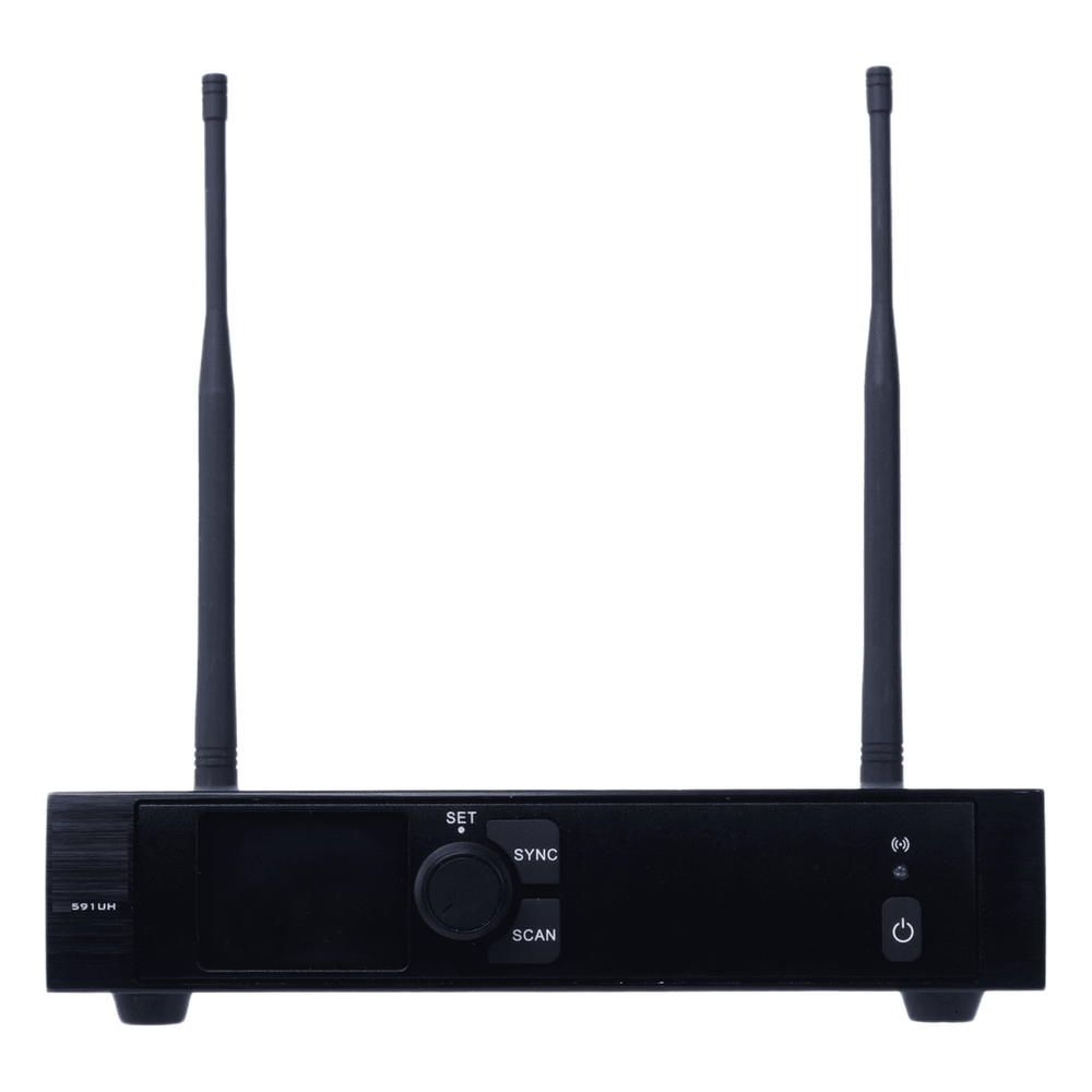 Sistema de Micrófono Inalámbrico | Receptor Un Canal U-Band 540-690 MHz | Micrófono de Solapa Digital | Modulación PI/4-DQPSK | Pantalla TFT-LCD 2.2"