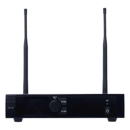 Sistema de Micrófono Inalámbrico | Receptor Un Canal U-Band 540-690 MHz | Micrófono de Solapa Digital | Modulación PI/4-DQPSK | Pantalla TFT-LCD 2.2"