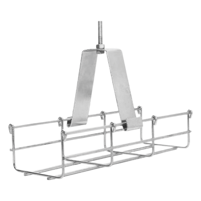 Suspensión conjunto 100 mm, para montar la charola desde el techo, con acabado Electro Zinc para varilla de 1/4, 5/16 y 3/8
