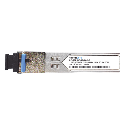 Transceptores Ópticos Bidireccionales SFP (Mini-Gbic) / Monomodo 1310 & 1550 nm / 1.25 Gbps / 1000BASE-BX / Conector SC/UPC Simplex / DDM / Hasta 20