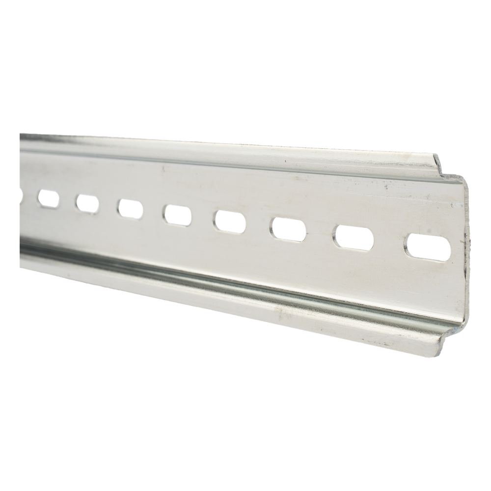 4 Rieles DIN Estándar de 35 mm Ranurado / 25 cm de longitud / Fabricado en Acero