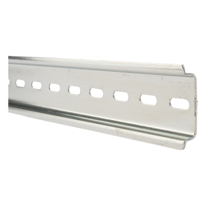 4 Rieles DIN Estándar de 35 mm Ranurado / 25 cm de longitud / Fabricado en Acero