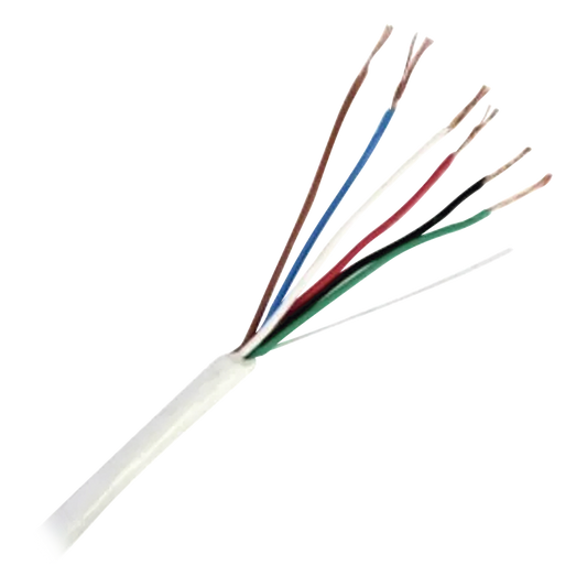 Bobina de 152 m (500 ft) / Cable para Control de Acceso 6x20 AWG / Blindado / Blanco